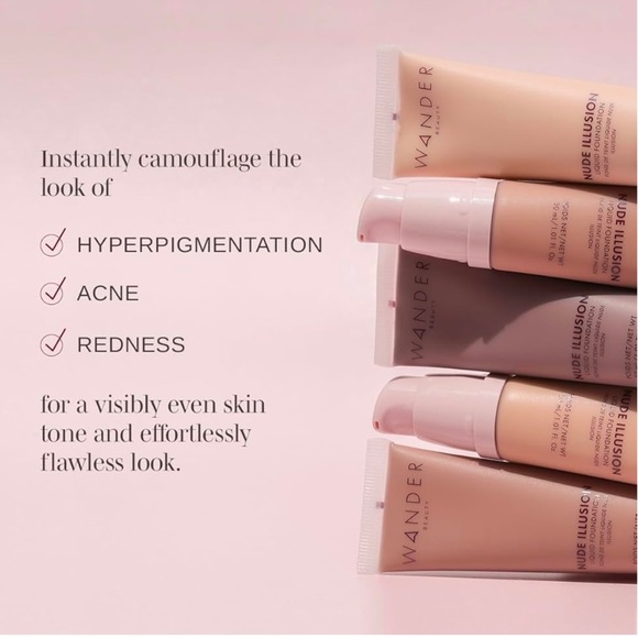 WANDER BEAUTY Nude Illusion Liquid Foundation-Golden Medium - Picture 4 of 10